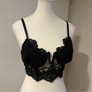 Blashe Elegant Black Lace Bralette Crop Top